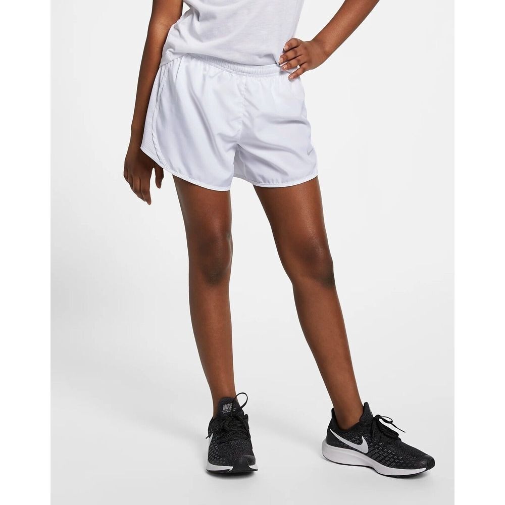 Nike Tempo Big Kids Girl's Dri-FIT Running Shorts White Size S 848196-102